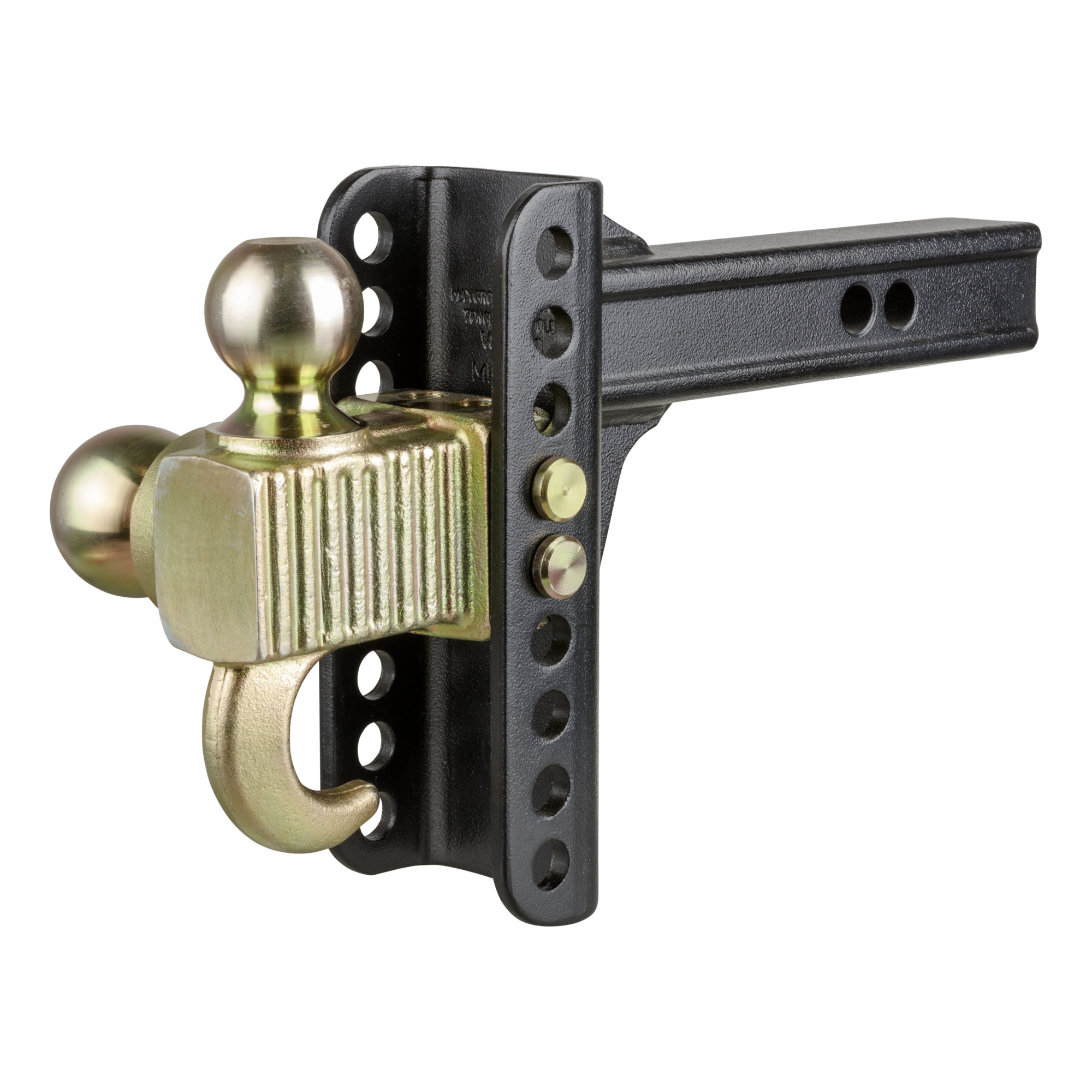 Curt Manufacturing, Adj. Channel Mount w Hook Step Dual-Ball, Gross Towing Weight Varies lb, Ball Diameter Multiple in, Model# 45904